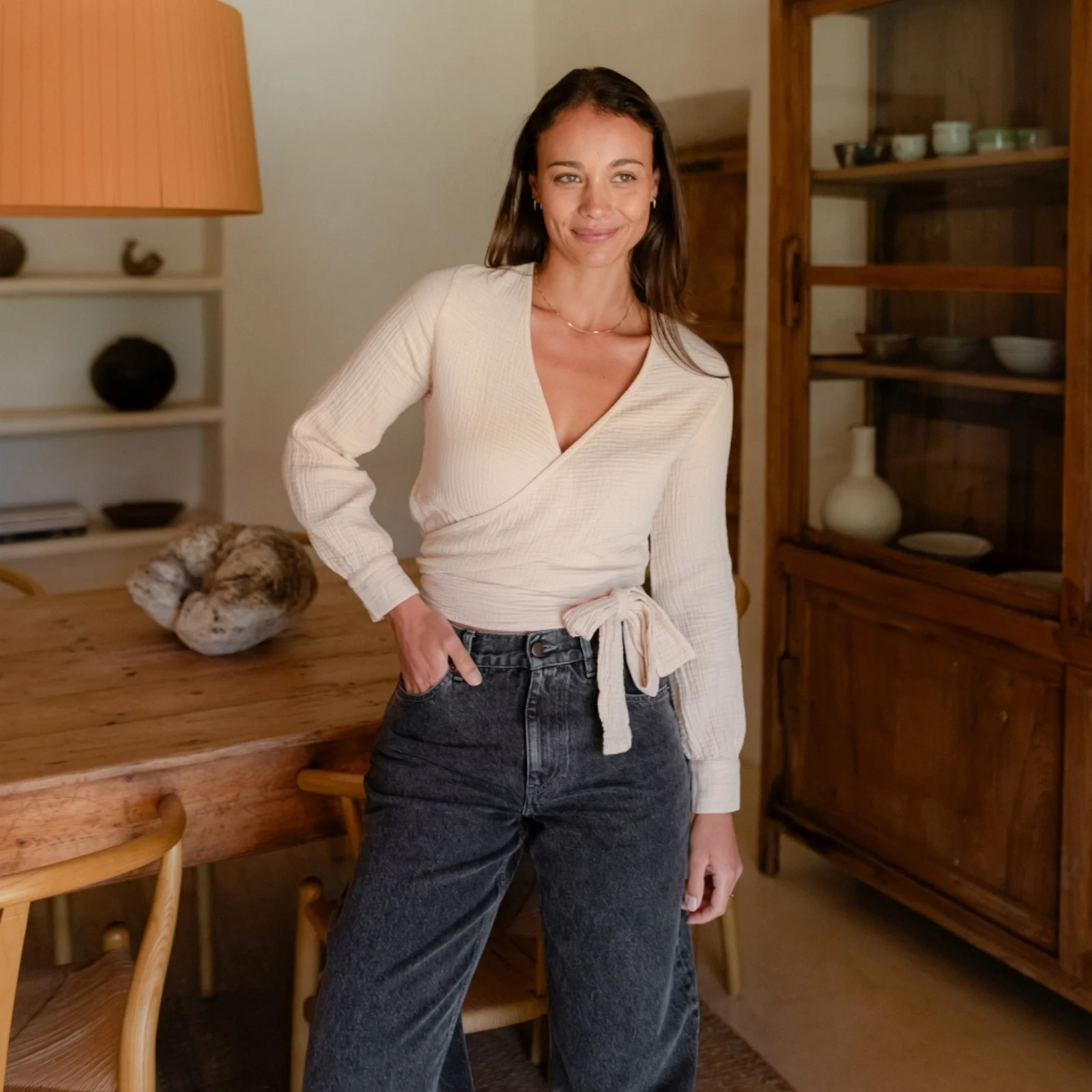 Musselin Wickelbluse Freda - Image 22