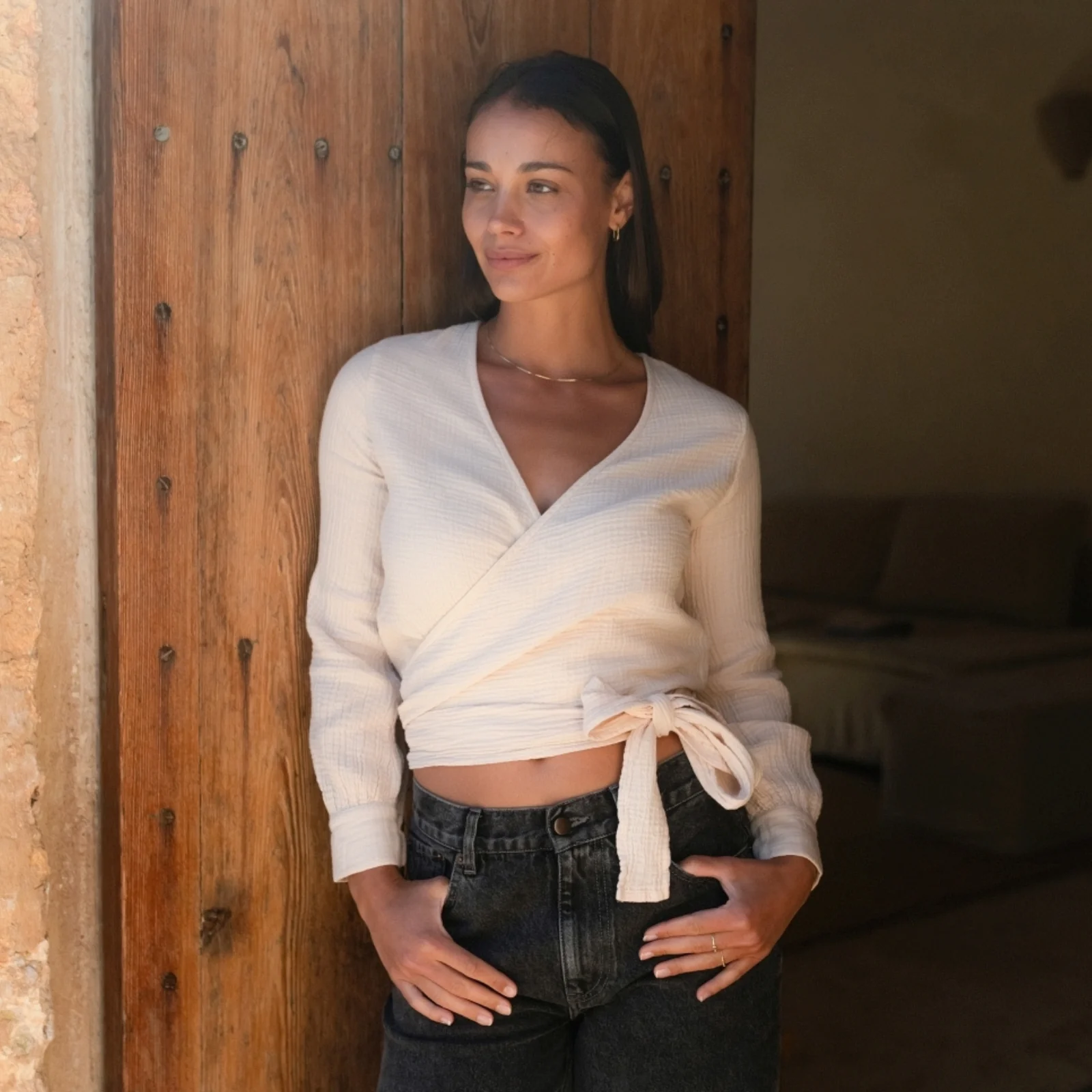 Musselin Wickelbluse Freda - Image 25