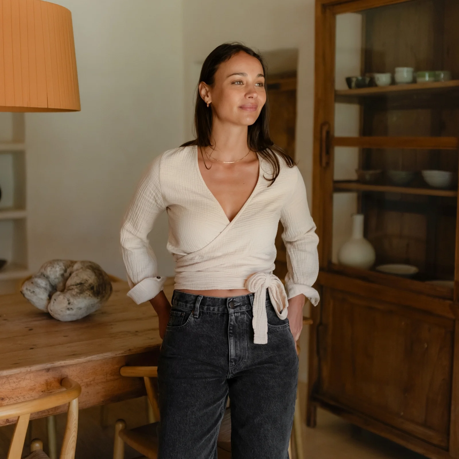 Musselin Wickelbluse Freda - Image 9