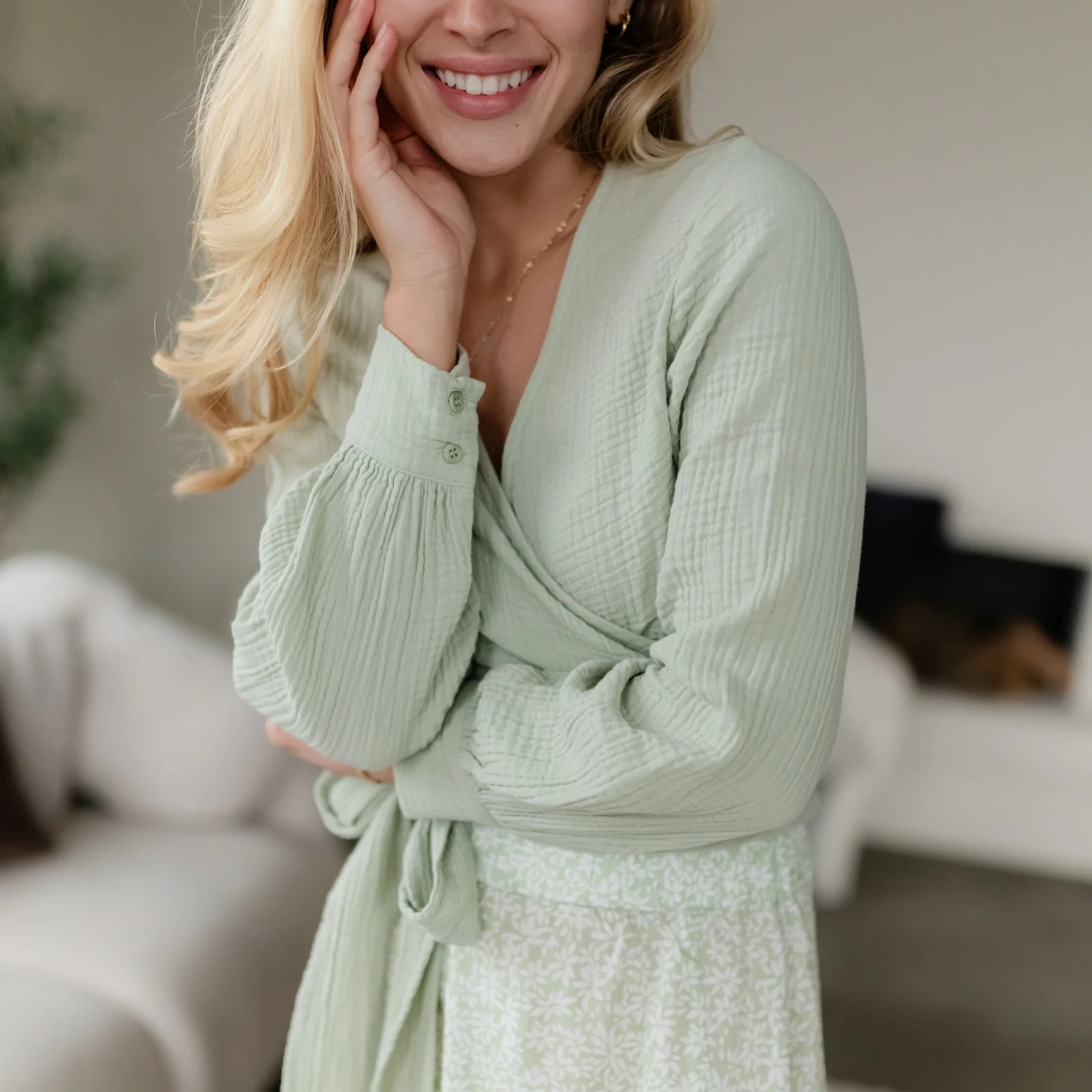 Musselin Wickelbluse Freda - Image 4